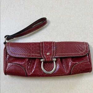 Red Clutch with Wrist Strap